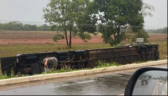 Ônibus capota e deixa 28 feridos