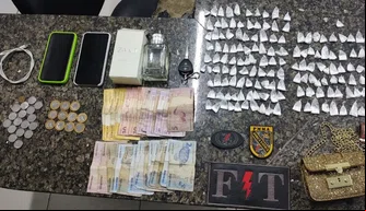 Polícia Militar prende casal com 151 trouxas de cocaína em Timon
