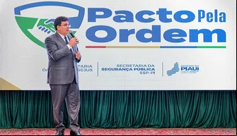 Rafael Fonteles durante lançamento do Pacto pela Ordem