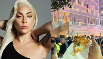 Fãs da Lady Gaga recebem pizza na porta de hotel
